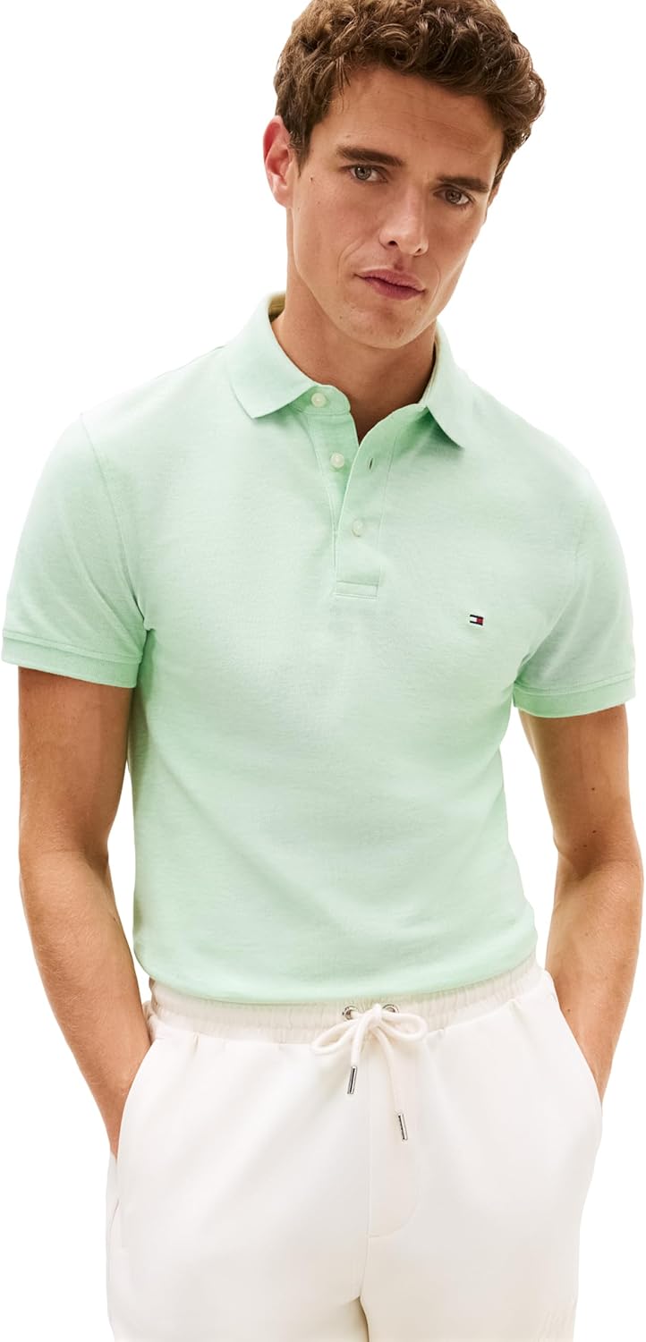 Tommy Hilfiger Mens Slim Fit Short Sleeve Polo Shirts with Stretch