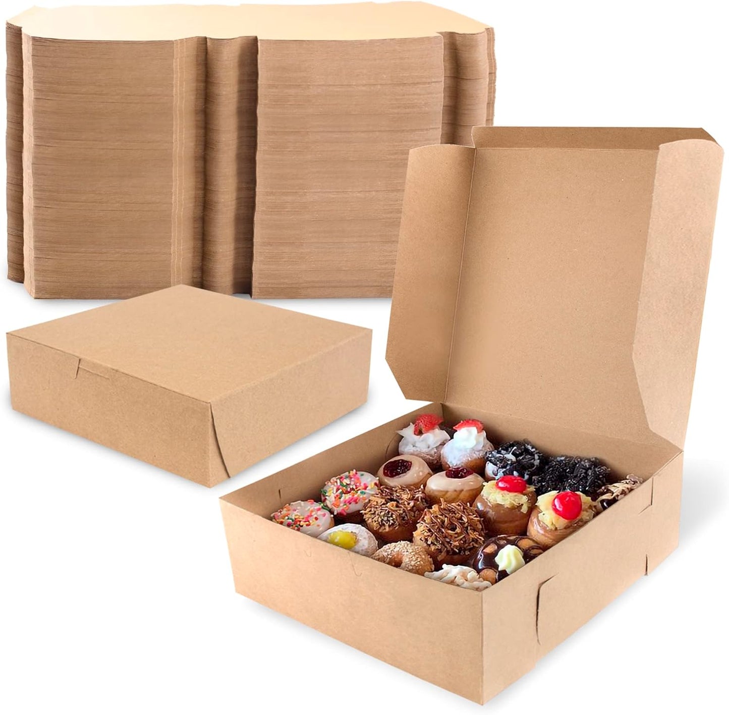 Fit Meal Prep 250 Pack Kraft Bakery Boxes for Desserts & Treats