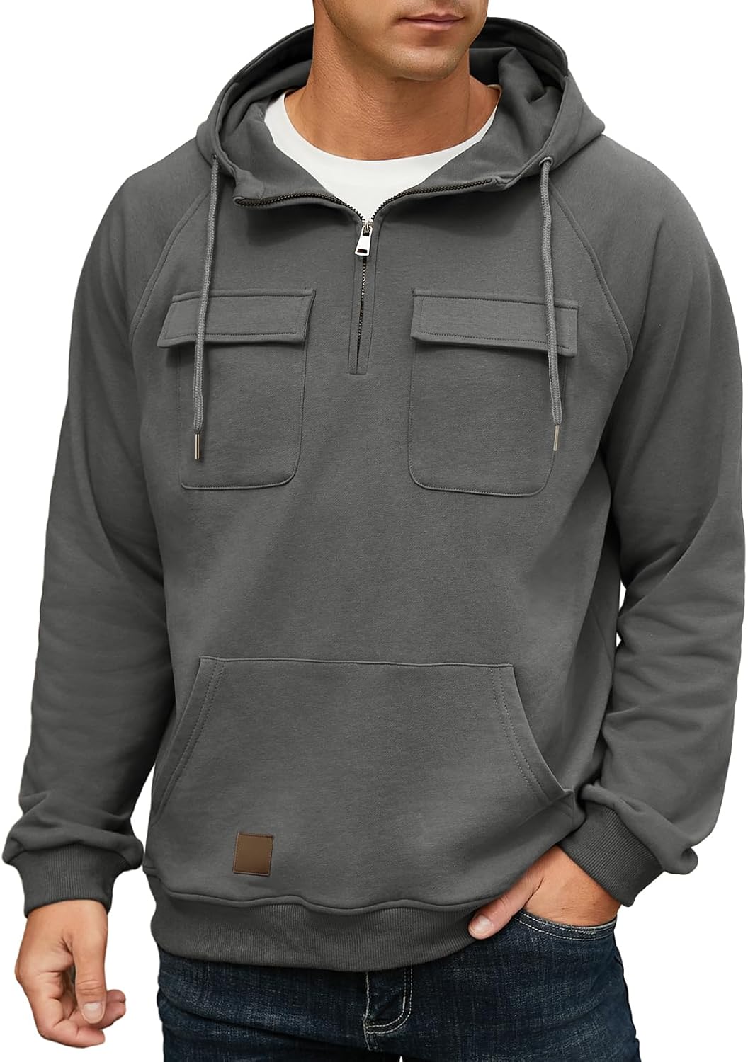 Lepunuo Tactical Quarter Zip Hoodie for Men