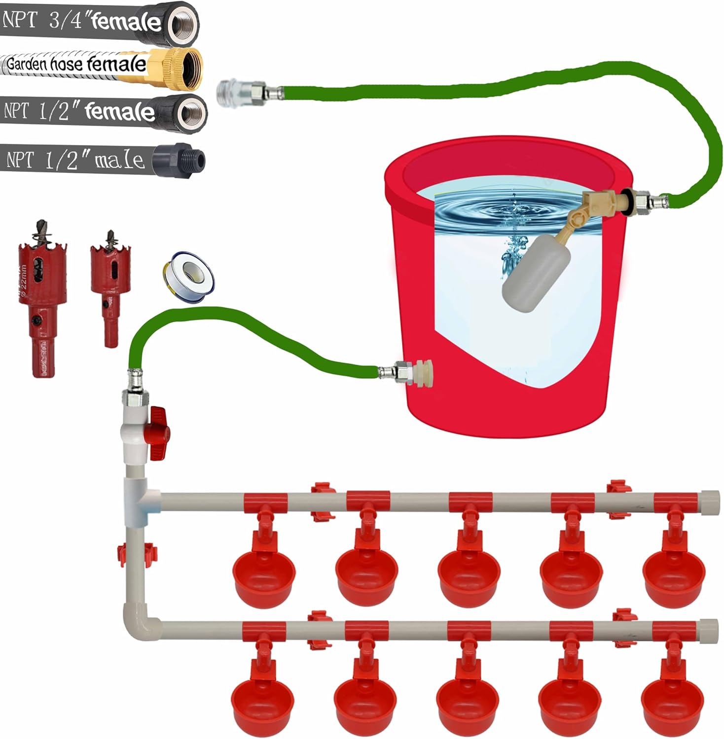 Convenient Automatic Chicken Waterer DIY Kit