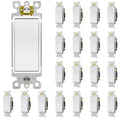 ThunderWay Single Pole Light Switch 20 Pack - Durable Decorator Rocker