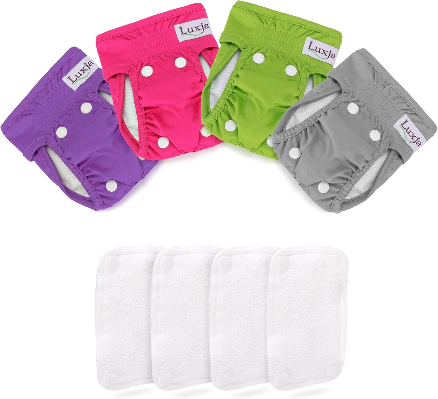 LUXJA Reusable Female Dog Diapers (Pack of 4) - Leak-proof & Stylish!