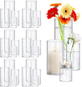 24 Pack Thick Glass Cylinder Vases 4,6,9,12 in Clear - Versatile