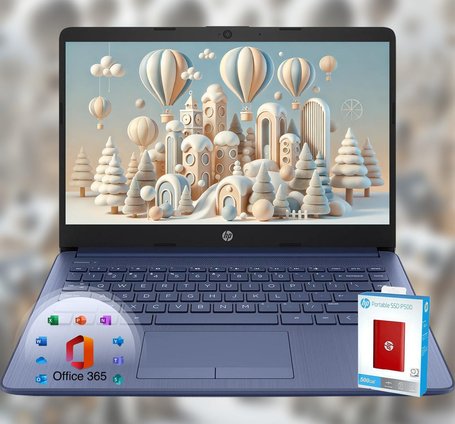 HP 14 Laptop for Students with Microsoft 365 and 1600GB Storage