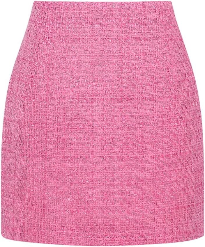 Kinghua Womens Wool Plaid Mini Skirt for Fall and Winter Wear