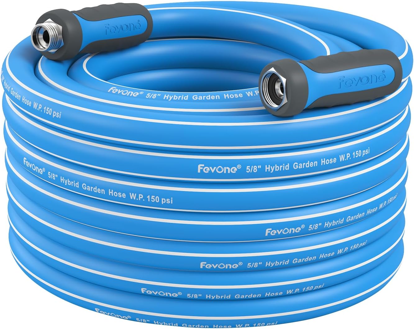 Fevone Garden Water Hose with Solid Aluminum Fittings 55 ft