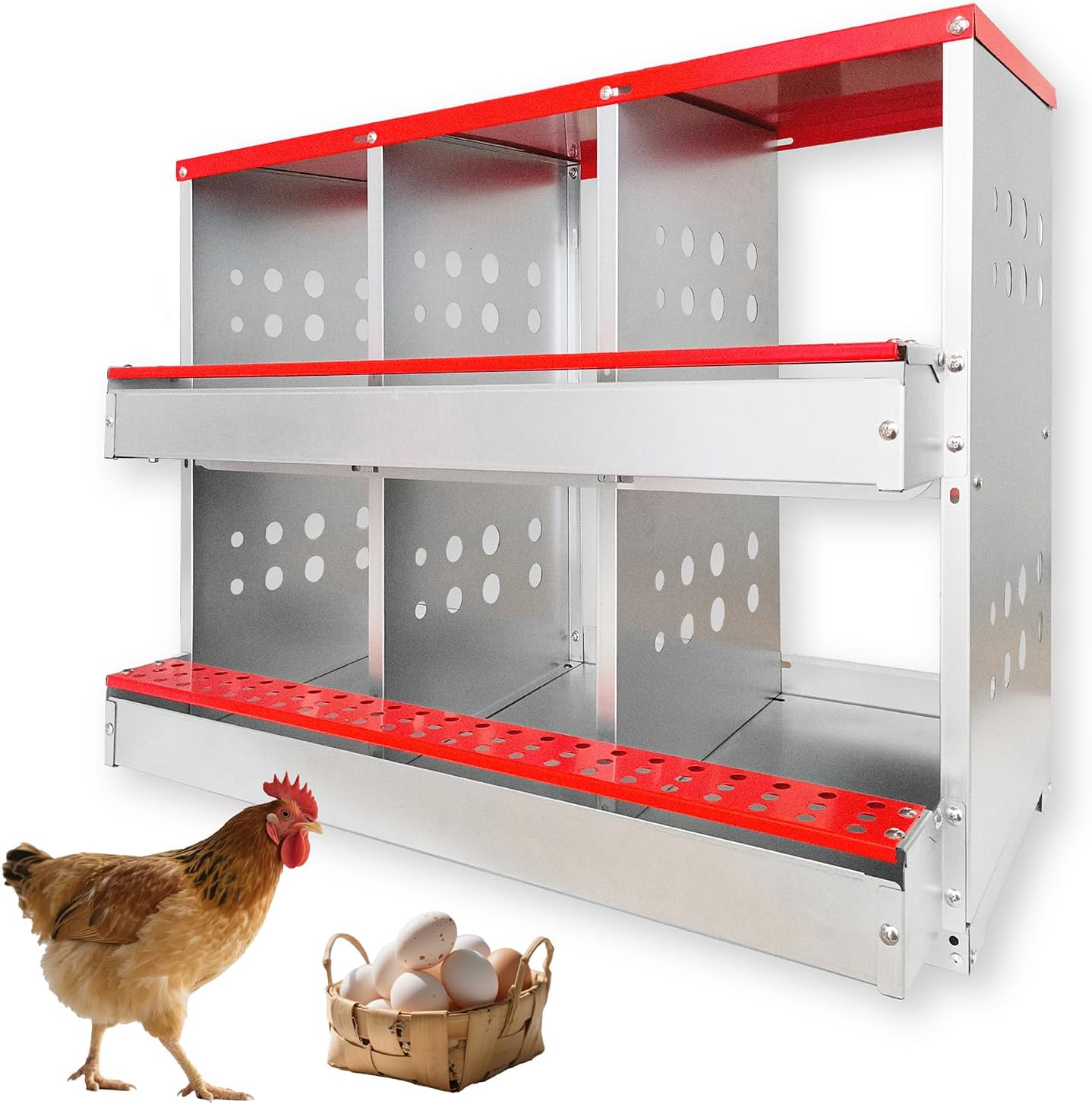 Chicken Nesting Boxes with Roll Out Egg Collection for Hens