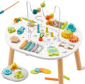 Giant bean Wooden Activity Table for 1 Year Old - 11-in-1 Learning