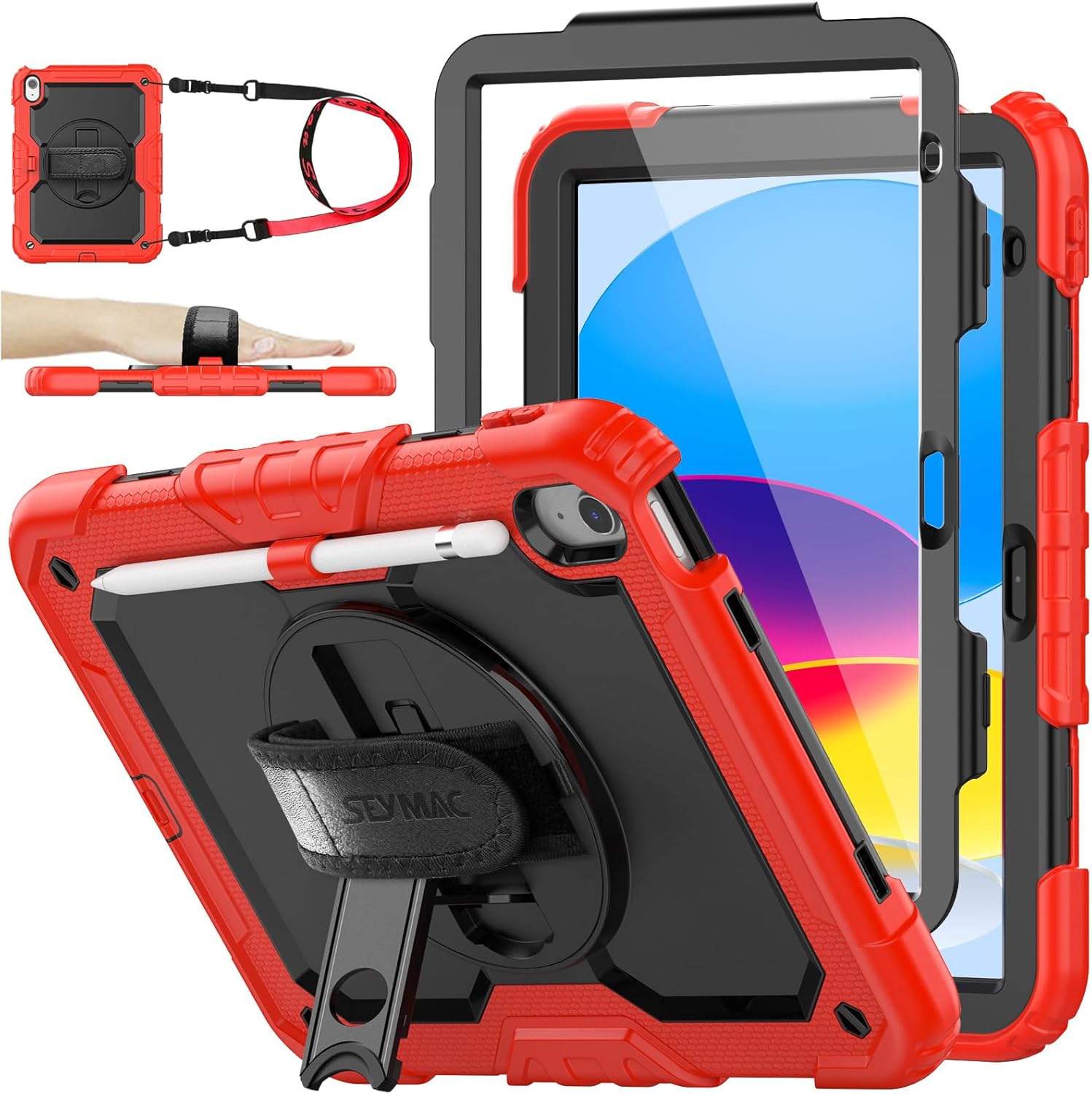 SEYMAC stock iPad Case for A16 11th/10th Gen - Full Protection