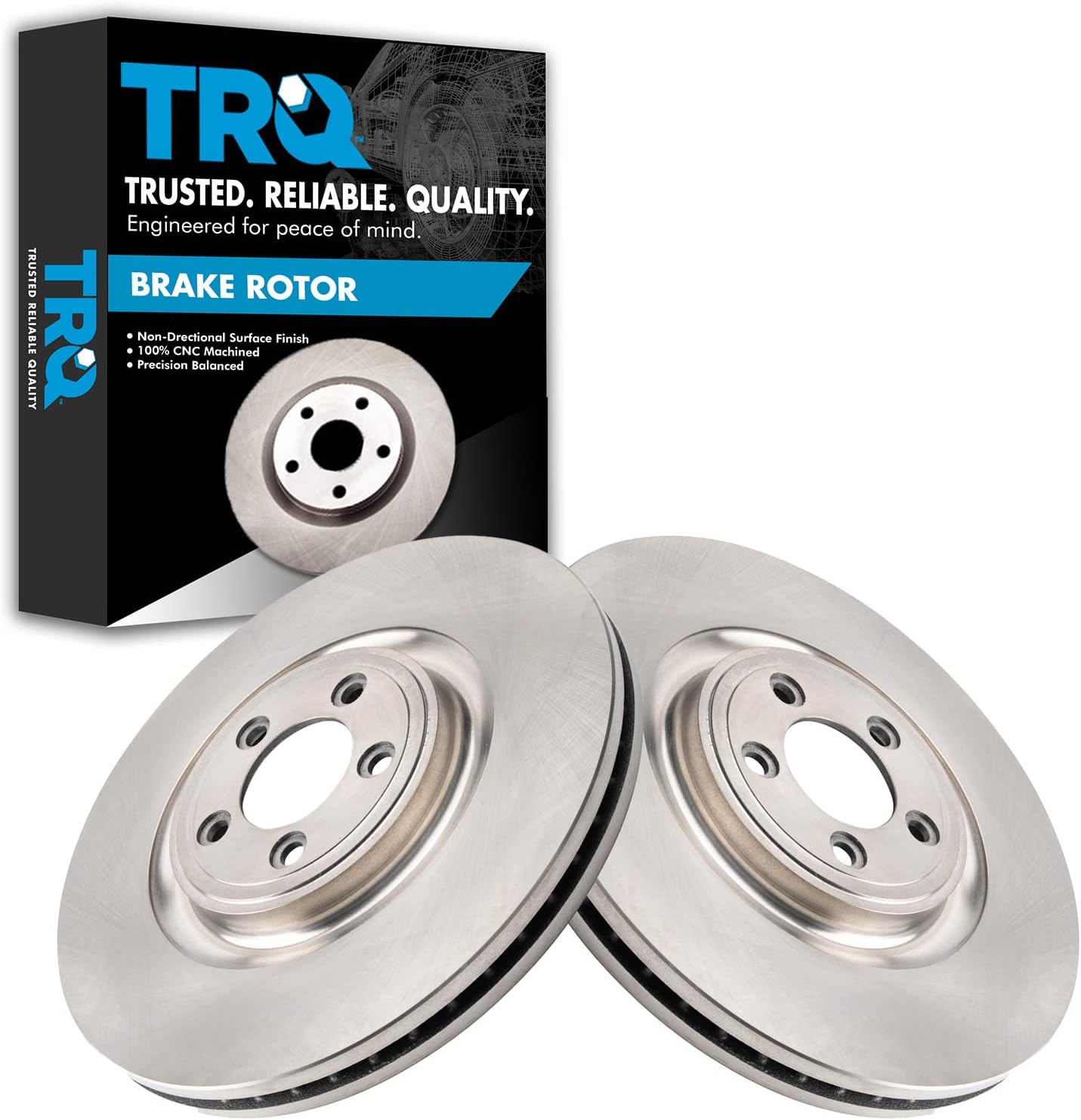 TRQ Front Brake Rotors Set for Jaguar F-Type and More