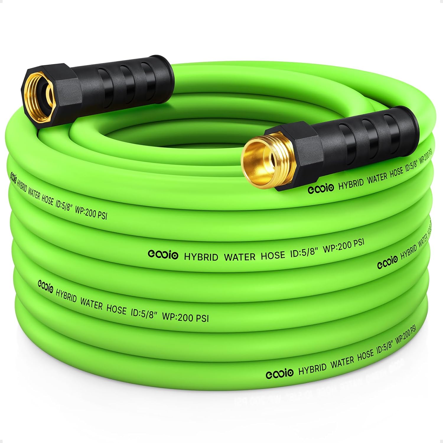 Non-Expanding 50 ft Garden Hose - Lightweight & Kink Resistant