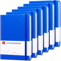 deli 6-Pack Blue Lined Journal Notebook A5 - Durable Hardcover