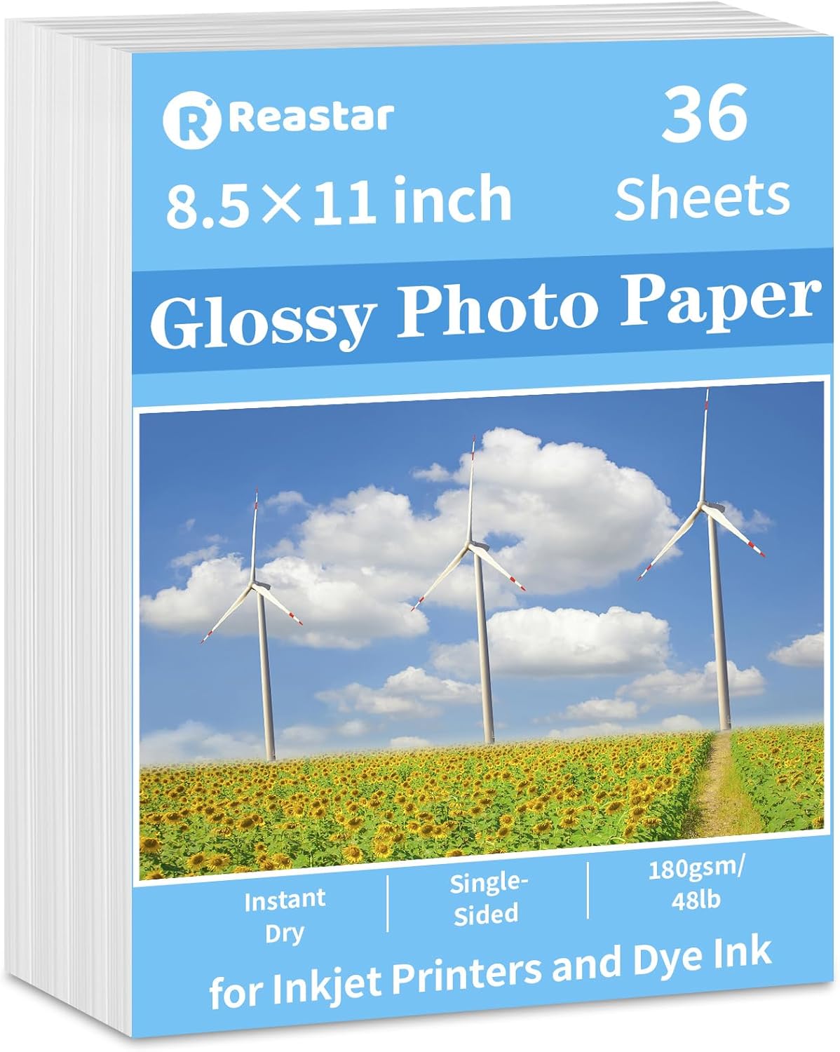 Inkjet Glossy Photo Paper 8.5x11, 36 Sheets - Instant Dry for Vibrant DIY Projects!