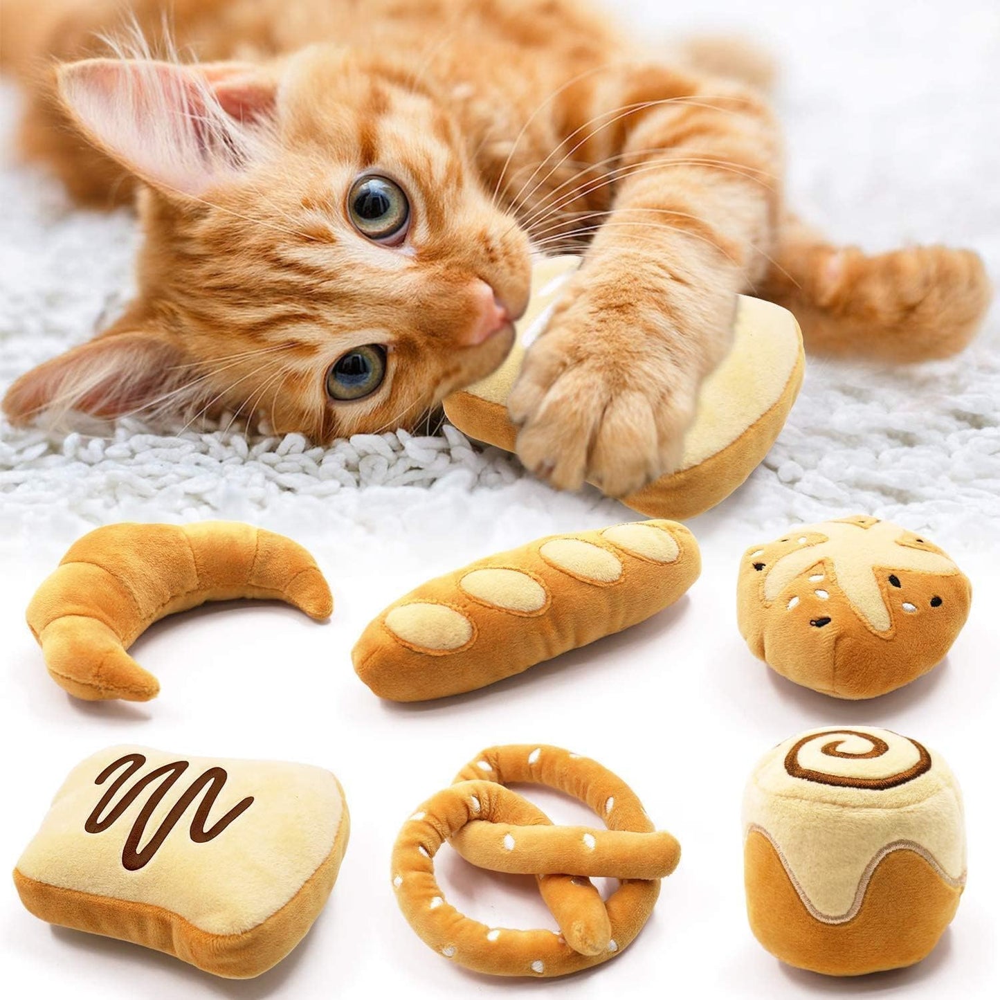 Interactive Bread Catnip Toys for Cats