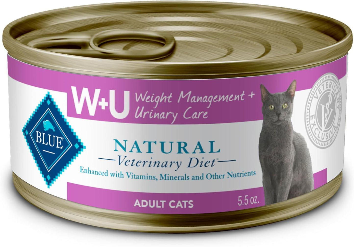 Blue Buffalo Natural Veterinary Diet W+U Wet Cat Food for Health