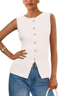 Women's Sleeveless Knit Vest Button Down Tank Top - Lightweight 2025
