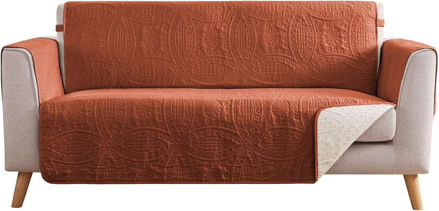 Orange Loveseat Covers for 2 Cushion Couch, Stylish and Durable