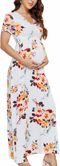 Maternity Maxi Dress for Women - Soft Rayon Wrap Maxi, Summer Fit