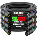XLR Cables 25ft 4 Pack Professional XLR Microphone Cables - Color