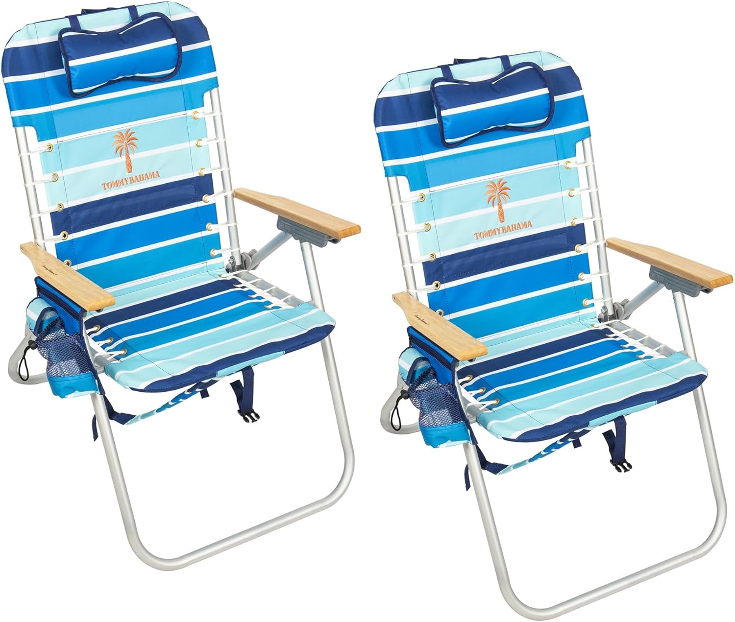 Tommy Bahama Hi-Boy Beach Chair Set: 17 Seat, 4-Position, Backpack Design