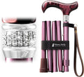 Foldable Walking Cane with European Crystals - Stylish Support