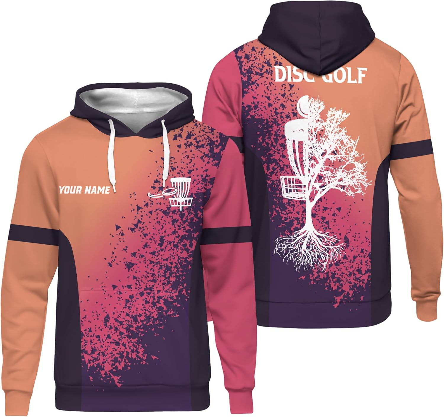 Orange Personalized Disc Golf Hoody for Men