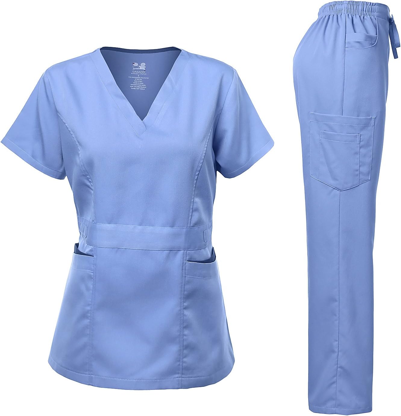 Ultra Soft Women's Scrubs Set with Contrast Pocket for Comfort