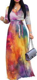 PinkPatty Women's Plus Size Maxi Dress - Flowy Bohemian Tie Dye