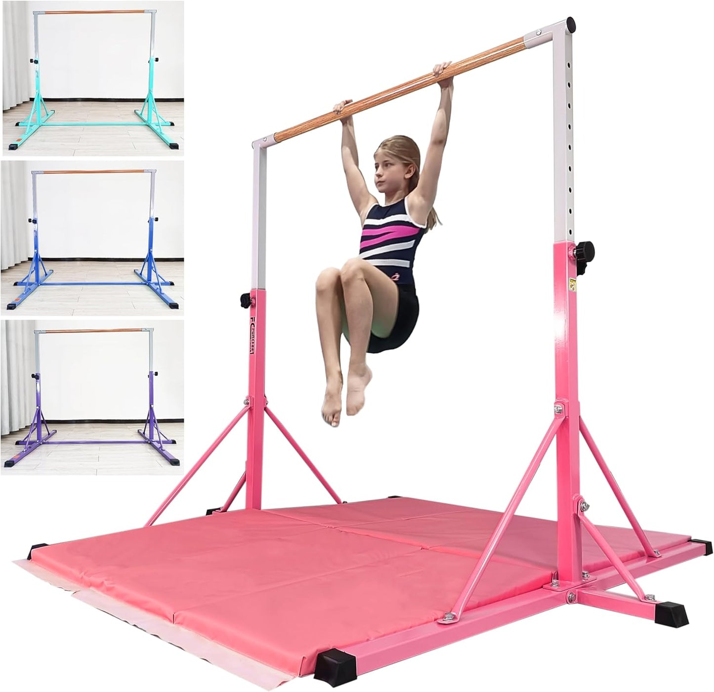 Adjustable Gymnastics Bar for Kids Ages 5-20, 5FT/6FT