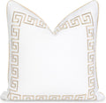 Coastal Greek Key 20in x 20in Pillow Cover - Water Repellent