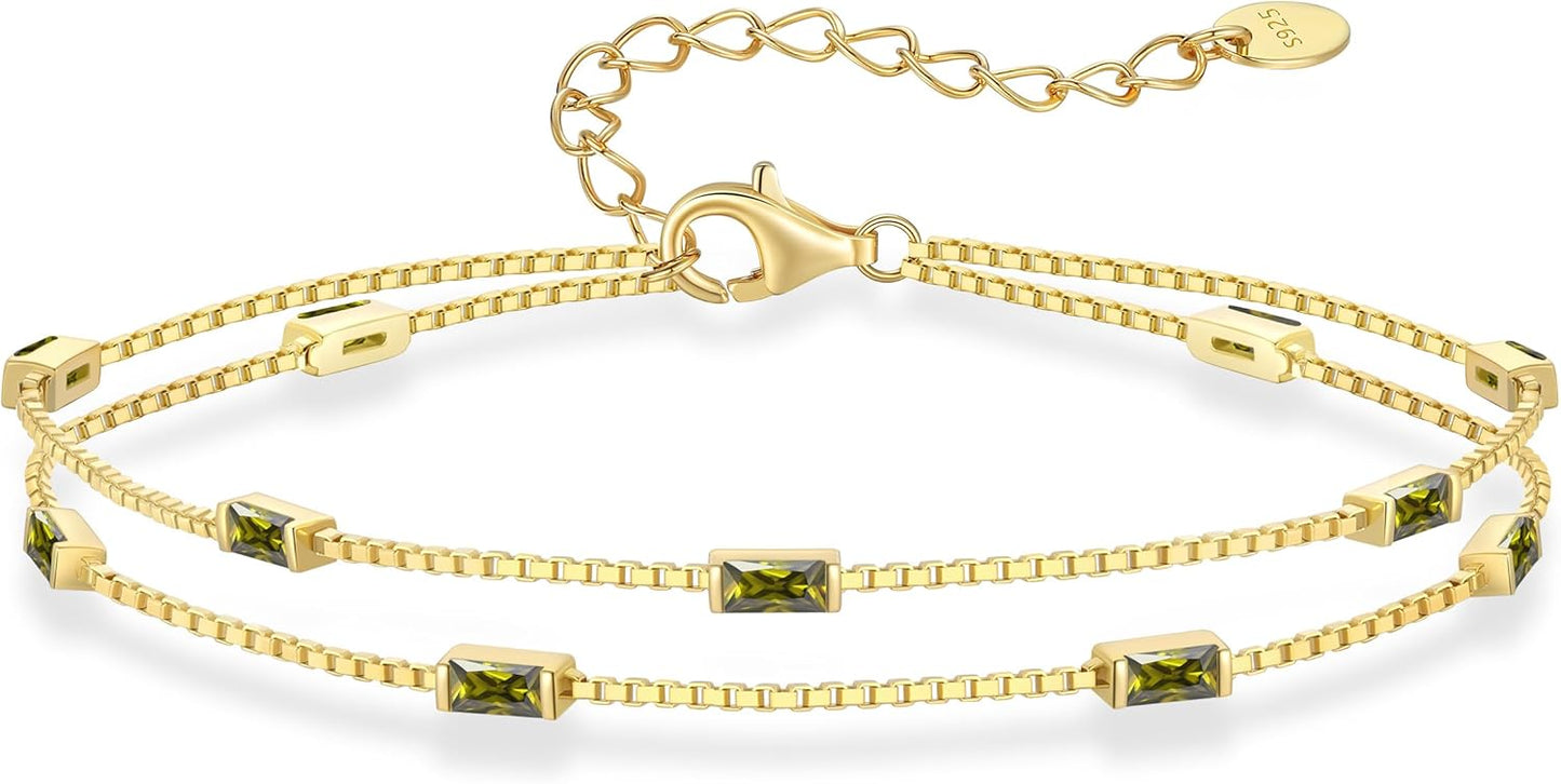 Birthstone Bracelets for Women - Elegant 925 Sterling Silver Gift