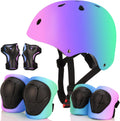 Color Gradient Kids Bike Helmet with Pads - Adjustable Fit for Ages