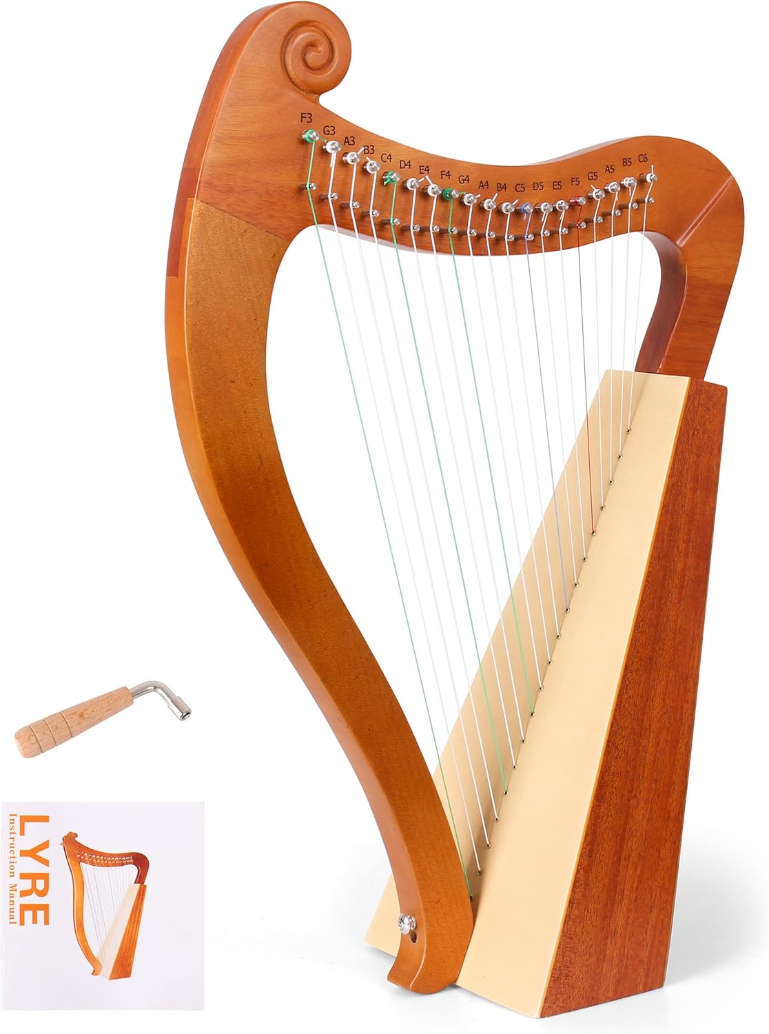 19-String Lyre Harp for Music Lovers and Beginners - LOMUTY