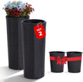 IDZO All Weather Wicker Planters Set of 2 for Outdoor Use
