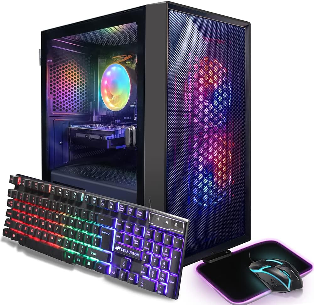 STGAubron Prebuilt Gaming PC with Intel Core i5 and RX 550