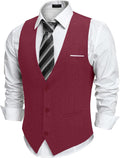 Men's Suit Vest Slim Fit Casual Business Vests - Lightweight V-Neck