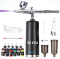 Portable Cordless Airbrush Kit with Compressor - Precise 0.38mm