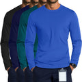 4 Pack Men's Long Sleeve Underscrub Shirts for Men - Crewneck Work