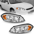 Chevy Impala Headlights 06-16 Pair - Chrome Amber Reflector
