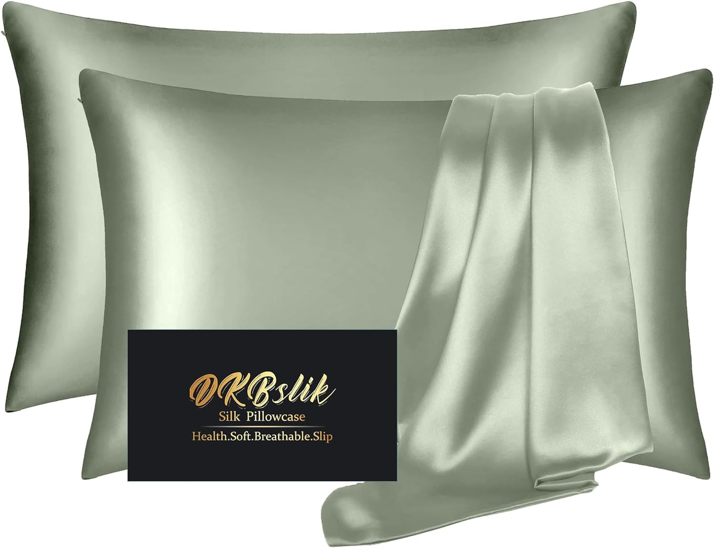 Silk Pillowcase 2 Pack for Hair and Skin, King Size Set