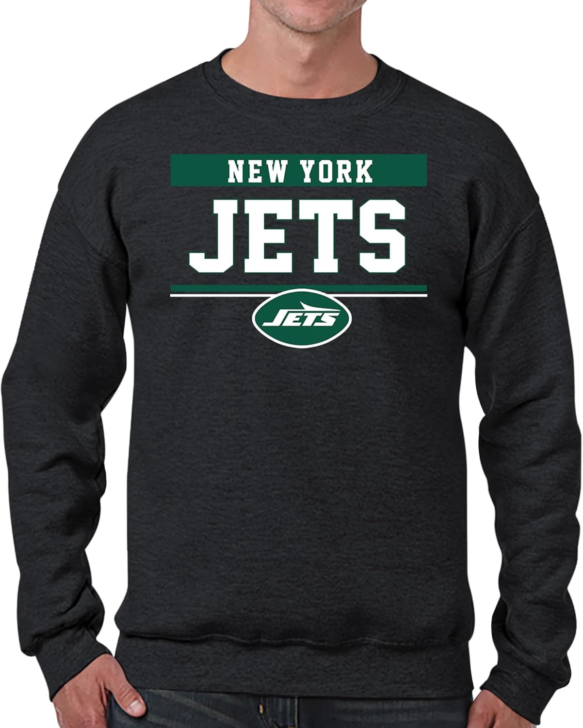 New York Jets Charcoal Crewneck Sweatshirt for Gameday Style
