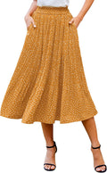 Zeagoo Women's Midi Pleated Skirt High Waisted Polka Dot - Flowy Midi