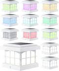 RGBCW Solar Post Cap Lights 12-Pack - 9 Colors, Bright 4x4 Deck Caps