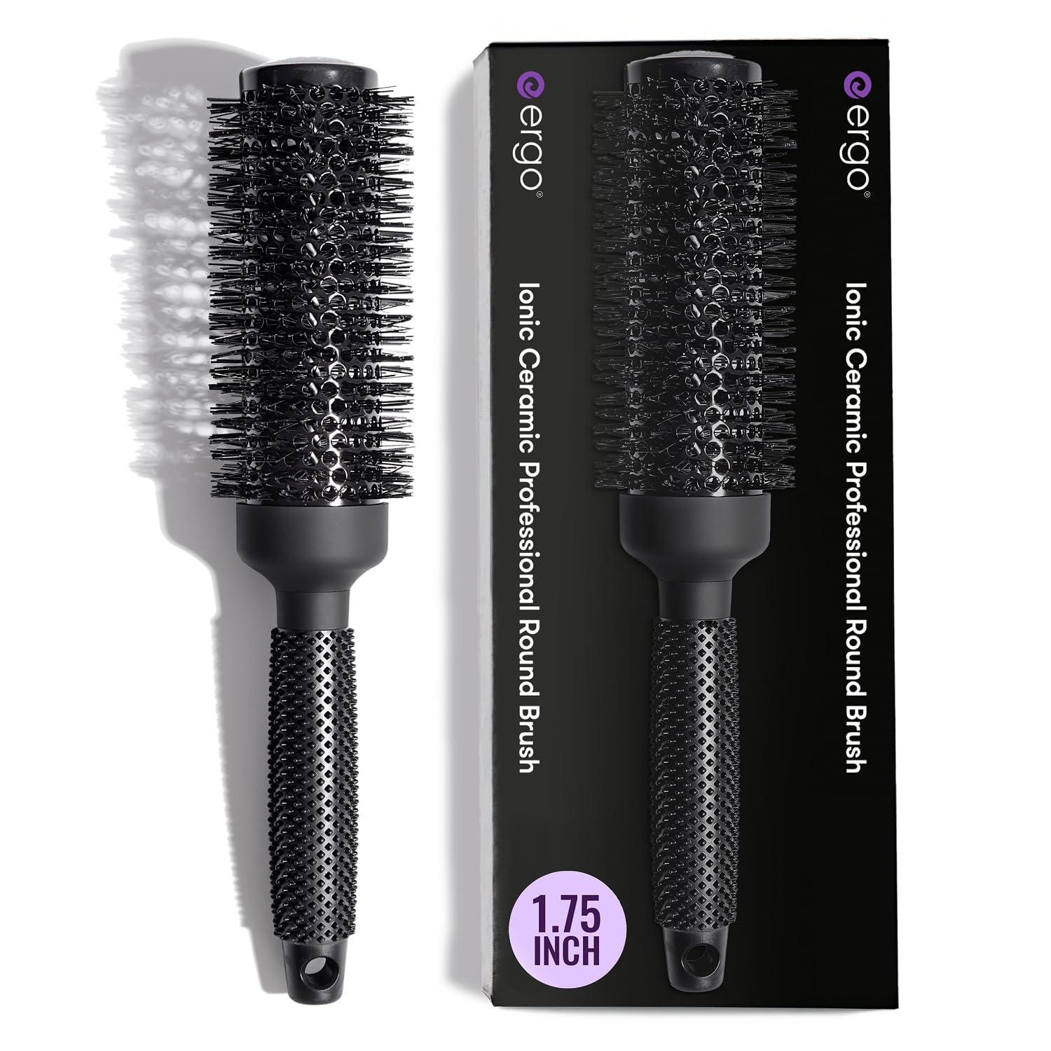 ERGO Ceramic Ionic Round Brush for Effortless Blowouts at Home