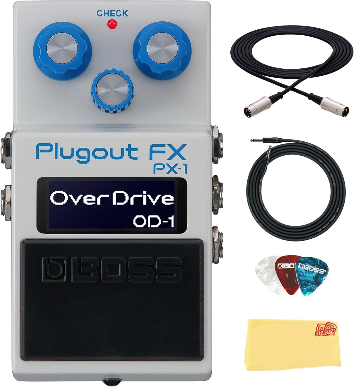 Boss PX-1 Plugout FX Pedal Bundle with Essential Accessories