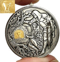 Movable Mechanical Coin Hobo Nickel Morgan Dollar - Removable Sword