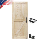 S&Z TOPHAND 38in x 80in Unfinished Barn Door - Stain-Ready Solid Wood