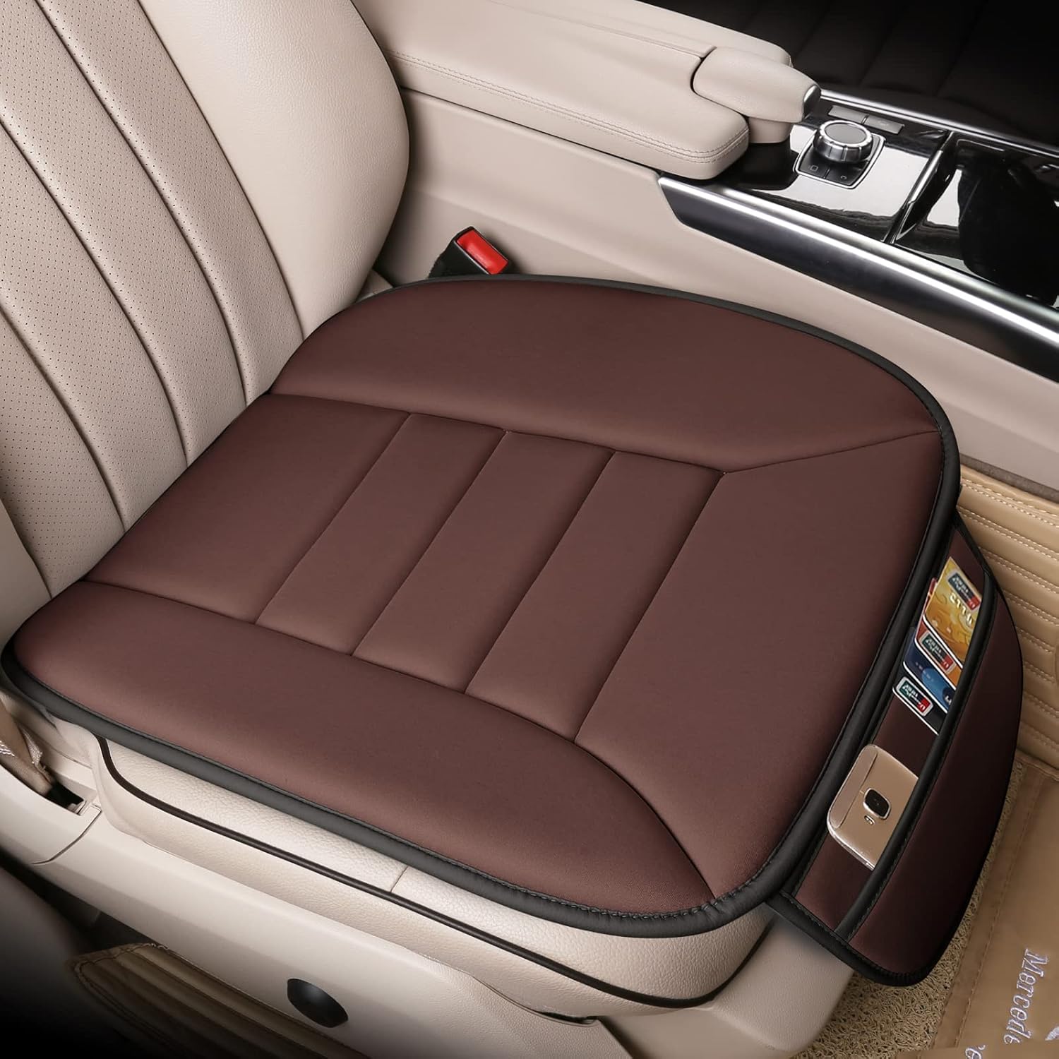 Ultimate Comfort Seat Cushion - Memory Foam for Cars & Office (Brown)