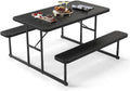 Giantex Picnic Table Bench Set for 4 People - Sturdy Outdoor Dining