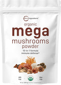 Organic Mega Mushroom Powder 10 oz - Immune & Brain Support